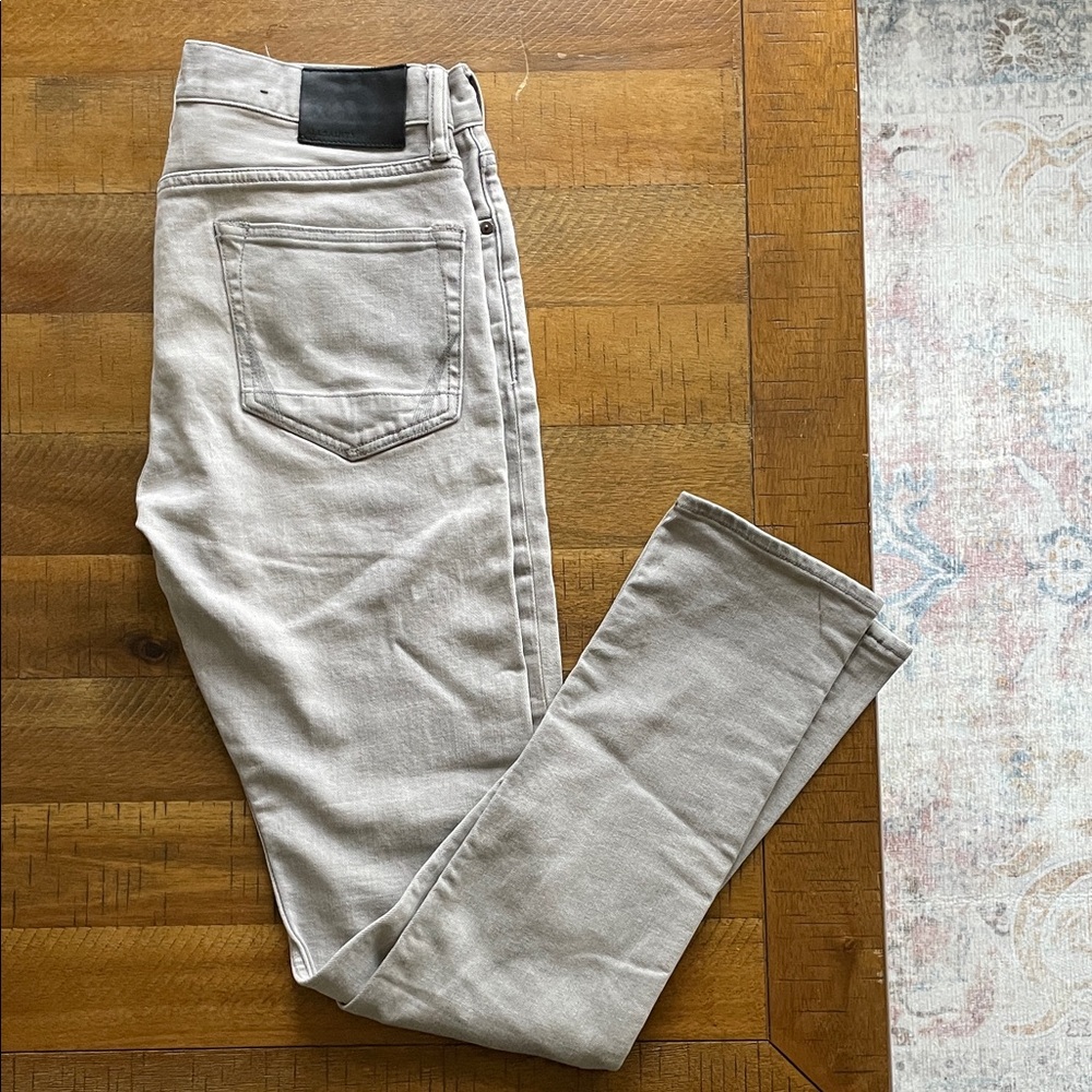 Men’s All Saints Grey Jeans, Cigarette Fit, Size 30 Waist
